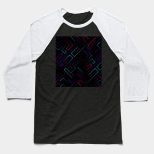 Future Maze Lines Synthwave Baseball T-Shirt